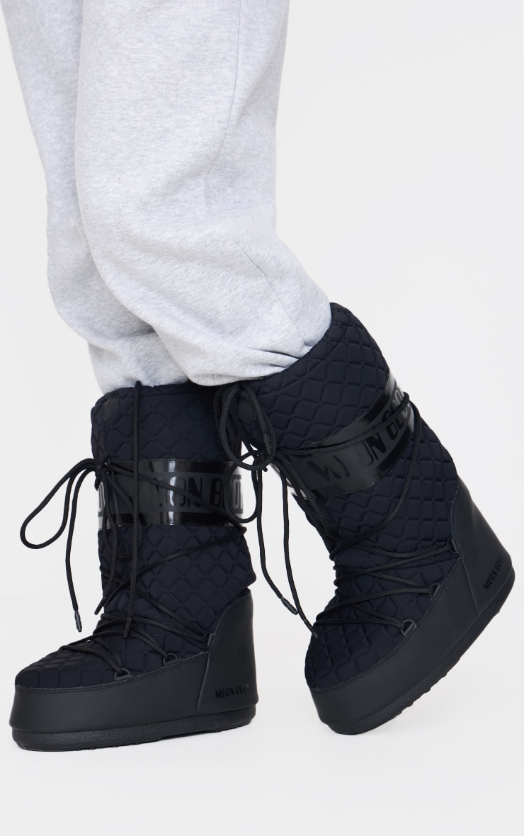 MOON BOOT Black Icon Quilt Boots